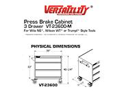 Physical Dimensions for 3-Drawer Press Brake Tool Cabinet 