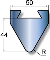 4000 Kilonewtons Per Meter (kN/m) Maximum Force and 130 Millimeter (mm) Height (H) RF-A Style Punch