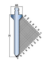 2500 Kilonewtons Per Meter (kN/m) Maximum Force and 60 Degree (º) Angle Trumpf Style Punch (TR-203S)