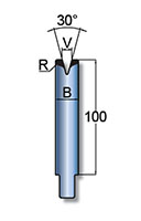 100 Millimeter (mm) Height (H) Trumpf Style Die