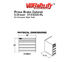 Physical Dimensions for 5-Drawer Press Brake Tool Cabinet 
